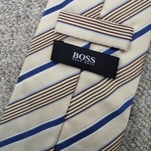 Original Hugo Boss striped Silk Tie 100% silk made in Italy